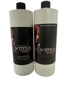 KERATINA DE CHOCOLATE KERA FRUIT 1 LITRO - INCLUYE SHAMPOO ANTI RESIDUOS HIDRATACION CAPILAR ELIMINA EL FRIZZ