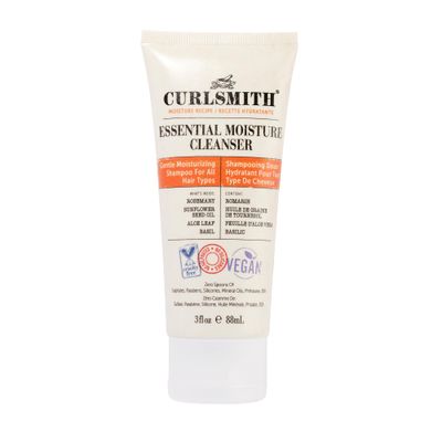 CURLSMITH - Essential Moisture Cleanser, Gentle Nourishing Shampoo for Wavy, Curly and Coily Hair, Vegan (88ml2oz) Trial or Travel Size