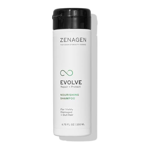 ZENAGEN Evolve Repair Protect Nourishing Shampoo (Unisex) Repairs Strengthens Damaged Hair, Promotes Thicker Fuller Hair, Plant-Based, Color-Safe, Vegan, All Hair Types, 6.75 oz
