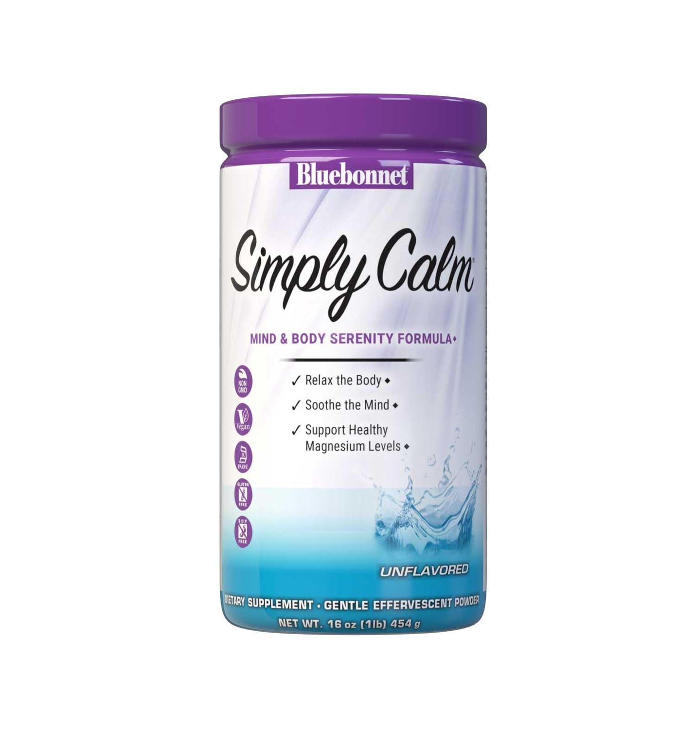 Bluebonnet Nutrition Simply Calm Powder, For Calm, Muscle Cramps, Stress Relief, Vegan, Vegetarian, Non GMO, Gluten Free, Soy Free, Milk Free, Kosher, 16 oz, 90 Servings, Unflavored