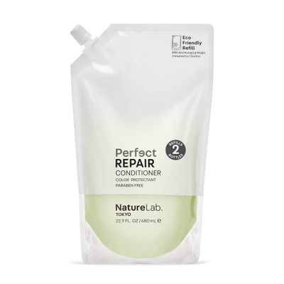 NATURELAB. TOKYO Perfect Repair Conditioner: Eco-Friendly Refill Pouch: Moisturizing Conditioner to Replenish and Restore Damaged, Color Treated Hair and Strengthen New Hair I 22.9 FL OZ 680ml