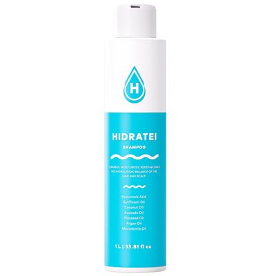 Hidratei All-Purpose Shampoo for All Hair Types, 1 Liter Bottle, Moisturizes, Hydrates Protects, With Hyaluronic Acids and Various Oils (1 Liter Bottle)