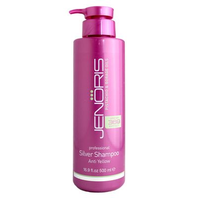 Jenoris Silver Shampoo 16.9 Fl.oz Professional Haircare Products Purple Shampoo Healing Formula Prevents Discoloring for Blonde, Grey, or Lightened Hair. Sulfate Free Pistachio Oil Infused