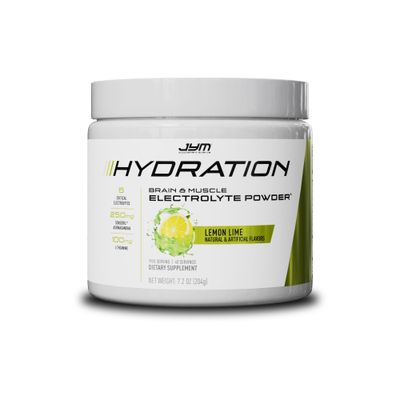 JYM Hydration Lemon Lime Powder, Performance Electrolytes, Potassium, Sodium, Magnesium, for Men Women, Theanine, Ashwaghanda, Theanine, 40 Servings