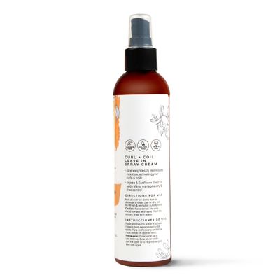 Cibu Leave-In Spray Cream for Curls, Coils Waves - Moisturizes Strengthens with Improved Texture Revitalizes Activates Frizz-Free, Smooth, Shiny Hair 8oz