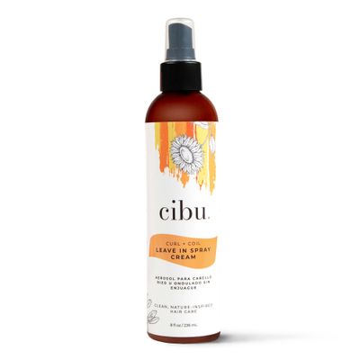 Cibu Leave-In Spray Cream for Curls, Coils Waves - Moisturizes Strengthens with Improved Texture Revitalizes Activates Frizz-Free, Smooth, Shiny Hair 8oz