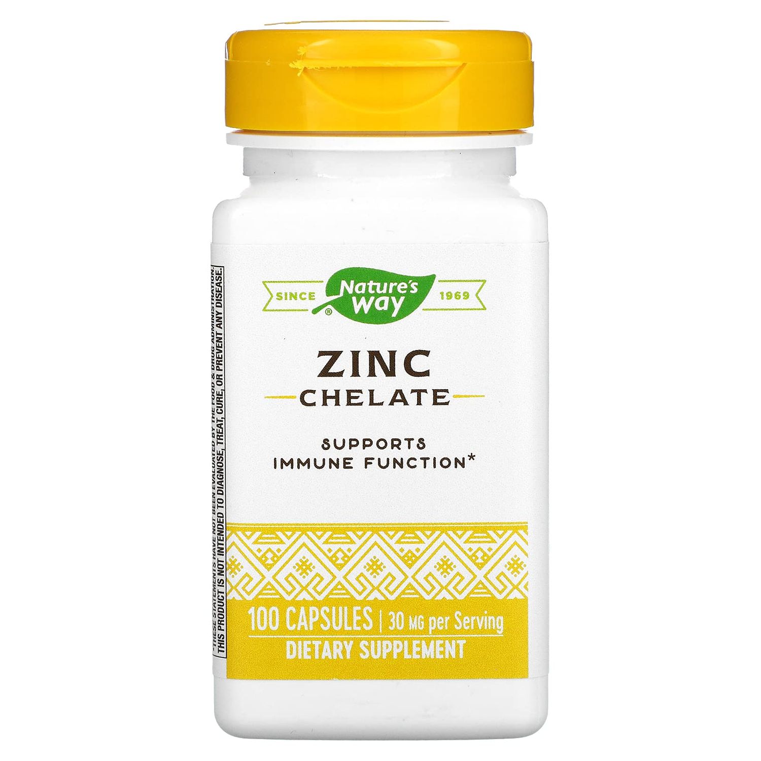 Askshy Nature&#39;s Way Zinc Chelate 30 Mg Potency Enhanced Absorption 100 Capsules, 100 Count