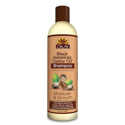 OKAY Black Jamaican Castor Oil Shampoo - Jamaican Castor Shampoo for Hair Health, Natural Moisturizing Cleanser to Strengthen Restore Damaged Hair for Women Men - 12 fl oz (Pack of 1)