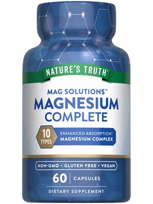 Nature&#39;s Truth Magnesium Complex Supplement 10 Forms 300mg 60 Capsules Glycinate, Citrate, Plus More Vegan, Non-GMO Gluten Free