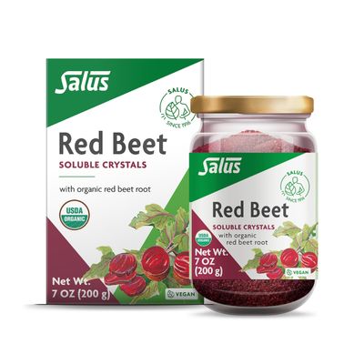 Floradix Salus Red Beet Crystals - Organic Nutritional Beet Root Powder Mix - Superfood Powder Supplement with Vitamin C, Folate, Magnesium Potassium - 7 Oz
