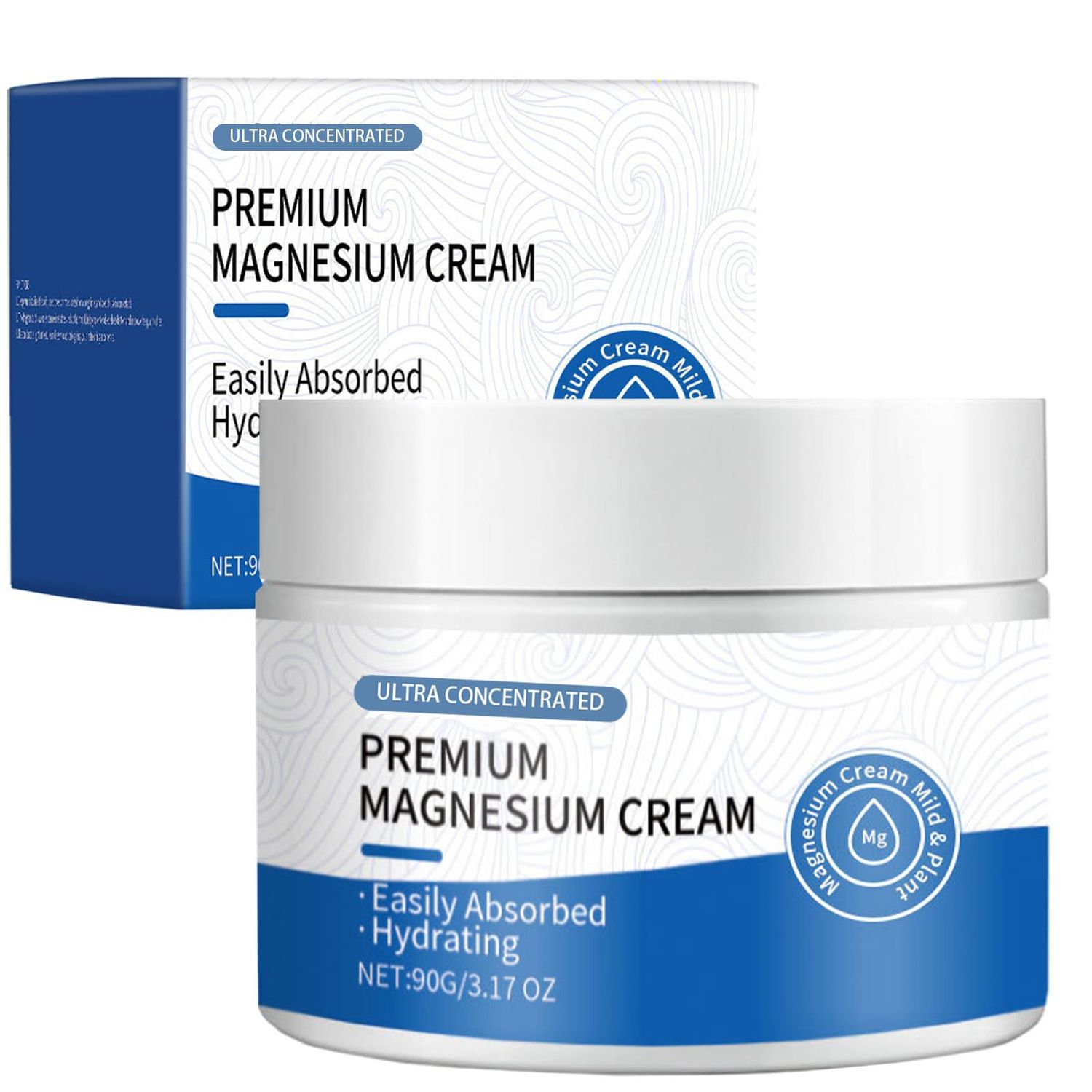 Magnesium Lotion, Topical Magnesium Cream with High Concentration for Feet, Face, Neck, Body, Muscle, Relaxation Easy Absorption-3.17 OZ 90 G