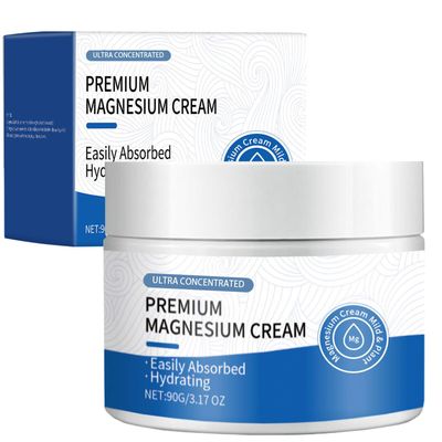 Magnesium Lotion, Topical Magnesium Cream with High Concentration for Feet, Face, Neck, Body, Muscle, Relaxation Easy Absorption-3.17 OZ 90 G