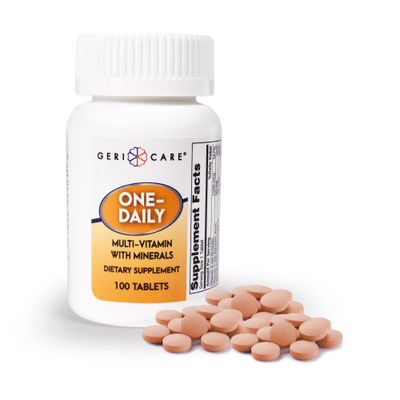 One-Daily Multivitamins with Minerals for Men Women (100 Tablets) by GeriCare High-Potency Multi-Vitamin Multimineral Dietary Supplement for Immunity, Energy Complete Daily Nutritional Support