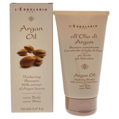 L&#39;Erbolario Argan Oil Thickening Shampoo - Creamy Cleansing Treatment - Ideal For All Hair Types - Rich And Nourishing Formula - Protects, Leaves Hair Shiny And Full Of Body - 5.07 Oz