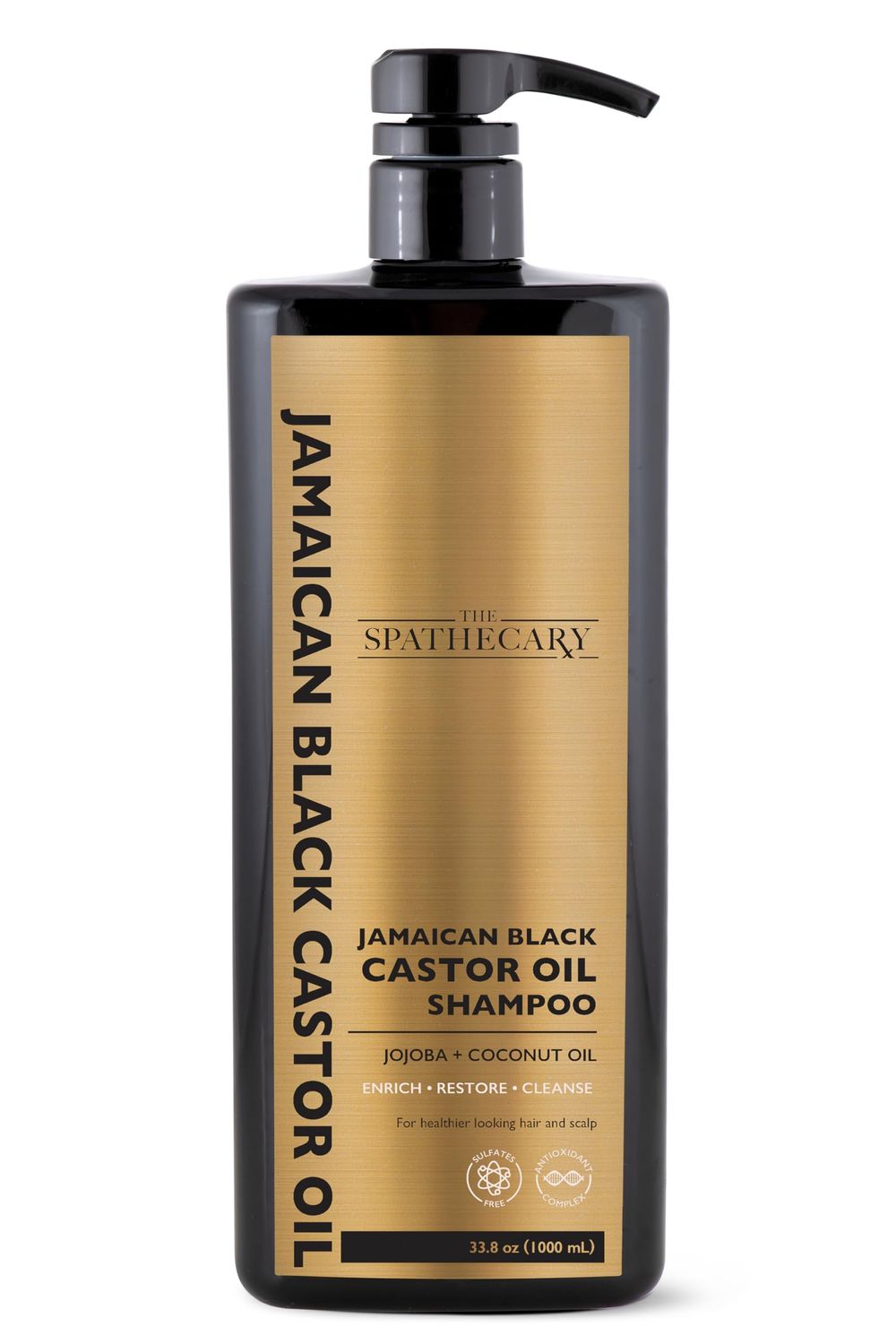 Castor Oil Shampoo 33.8 oz - Jojoba, Coconut, Vitamin E Argan Oil for Hair Growth, Strength, Moisture Shine - Nourishes, Revitalizes Scalp Prevents Breakage - Sulfate-Free Hair Care