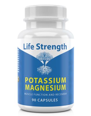Life Strength Magnesium Potassium Complex Supplement - 90 Capsules - High Absorption Magnesium Support Vascular Health Leg Cramp