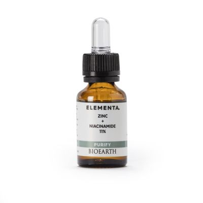 Bioearth Elementa, PURIFY Concentrated Face Serum with Zinc and 11 Niacinamide, Purifying and Balancing Effect, Made in Italy, Vegan, AIAB Certification - 15ml Pack