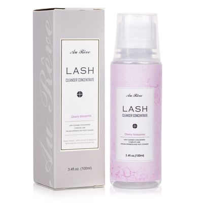 Lash Shampoo Concentrate 100 ml3.4 fl.oz Lash Cleanser Concentrate Oil Free Eyelash Extension Shampoo for Salon Home Eyelash Care-Can Make 20 bottles of 60ml Lash Shampoo,Cherry Blossom