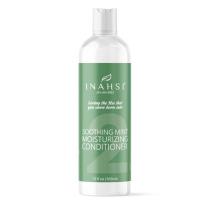 INAHSI Soothing Mint Moisturizing Conditioner, 12 oz - Plant-Based Formula for Naturally Curly Hair, Hair Products for Men, Women, and Kids, Made in USA