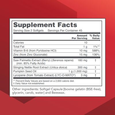 Protocol Ortho Prostate - Men's Prostate Health Supplement - with Saw Palmetto Extract, Stinging Nettle Extract Zinc Gluconate - 90 Softgels