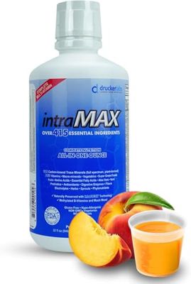 DRUCKER Labs - IntraMAX 2.0 Organic Liquid Multivitamin, Non GMO, Dairy Free, Gluten Free, Magnesium, Vitamin D, C and E, Zinc (32 oz., Peach Mango)