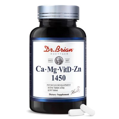 Dr. Brian Calcium Supplement Supports Bone Strength, Calcium Magnesium Zinc with Vitamin D3 Multiminerals Help Teeth Health, Magnesium Supplement, Non-GMO, Soy and Gluten Free (90 Tablets)