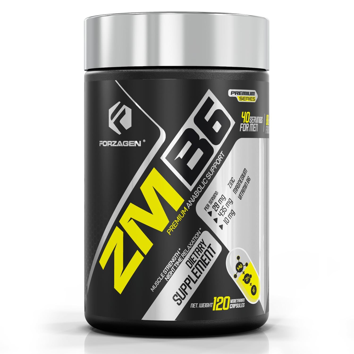 Forzagen ZMB6 Capsules, Zinc, Vitamin B6, Magnesium 160 Capsules