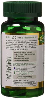 Nature's Bounty Gentle Iron 28 mg 90 Capsules