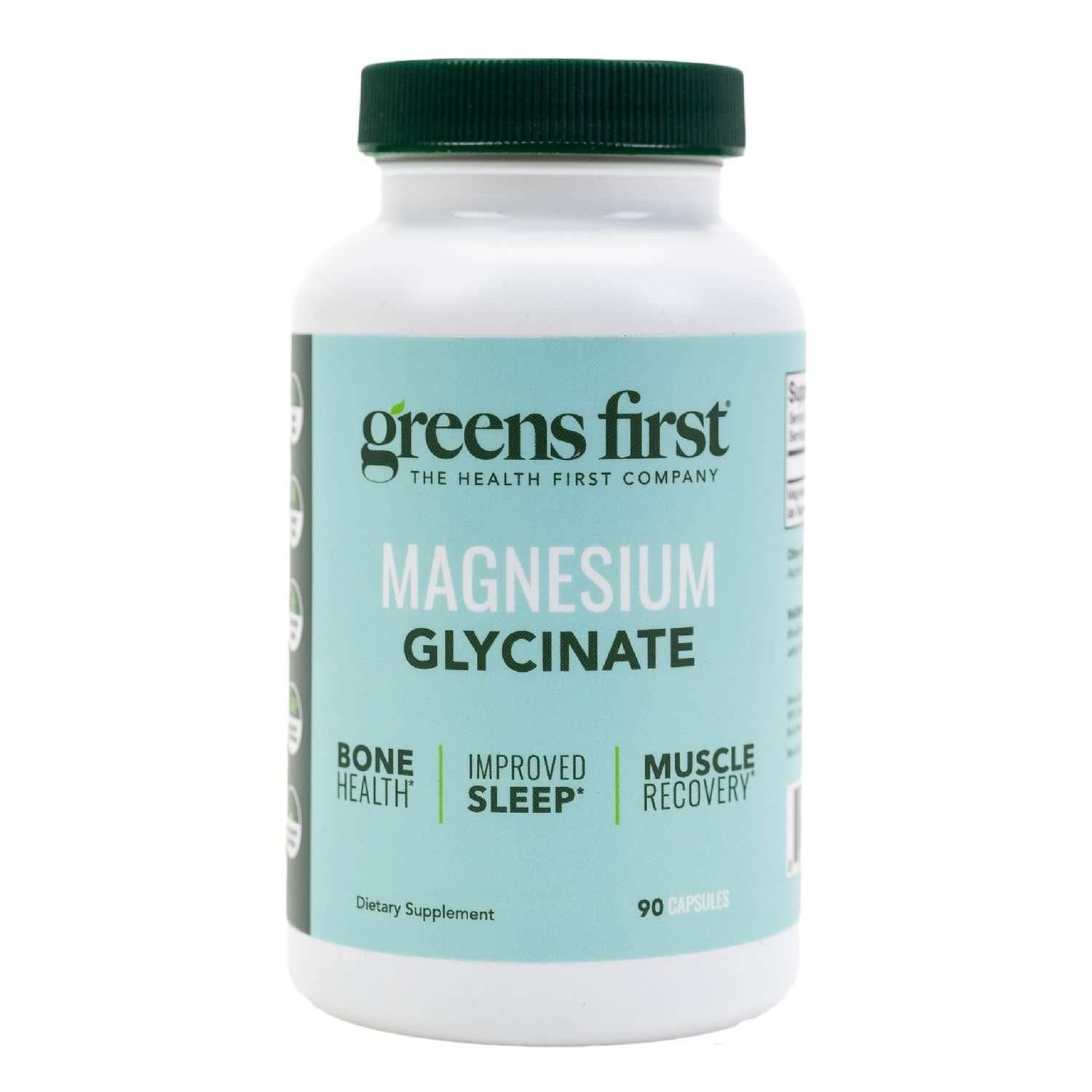 Greens First Magnesium Glycinate Supplement - May Support Heart Health, Muscle Health, and Support Metabolism - Better Absorption Rate - 90 Vegetable Capsules