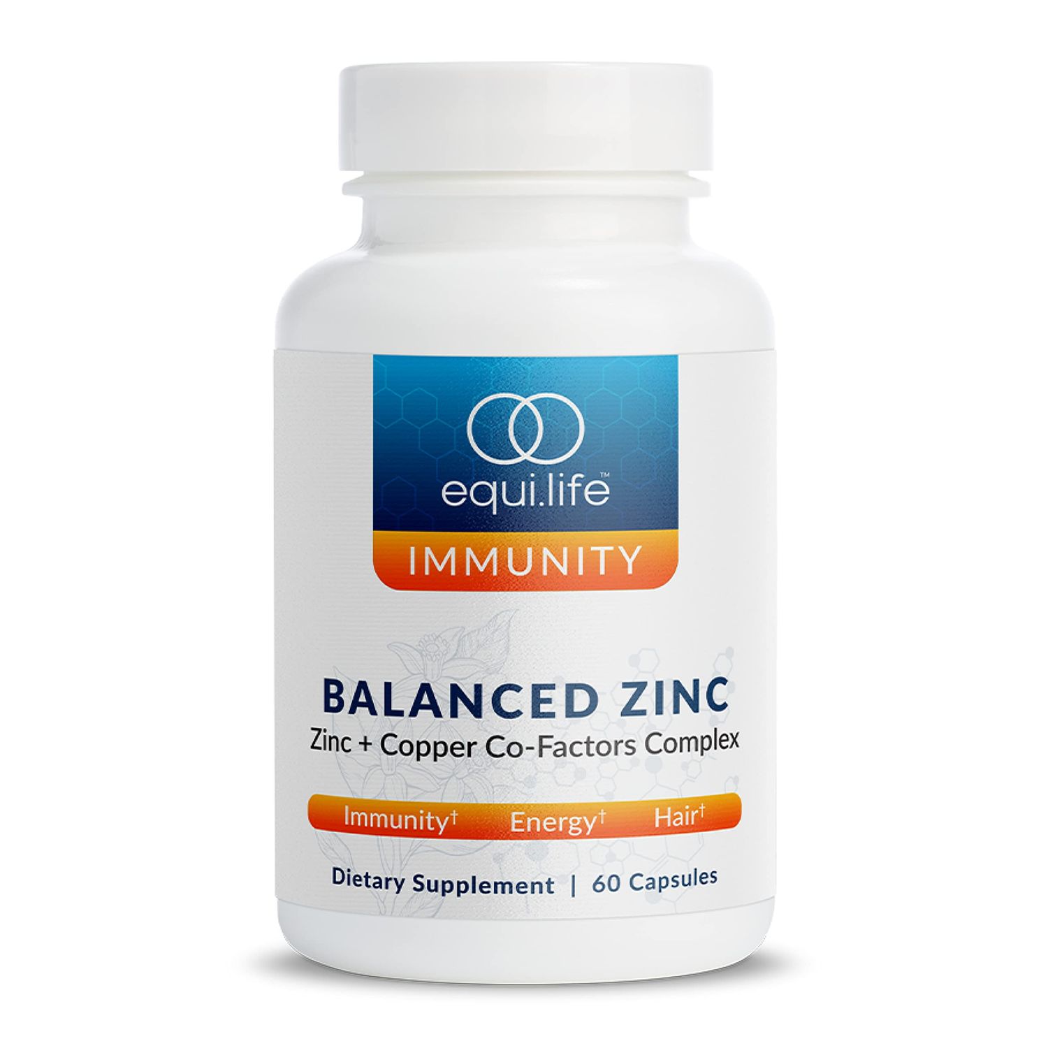 EquiLife - Balanced Zinc, Immune Support Supplement, Rich in Antioxidant, Zinc Copper Supplement, Source of Vitamin C, Vitamin B6, Promotes Energy Mood Support, Vegan, Non-GMO (60 Capsules)