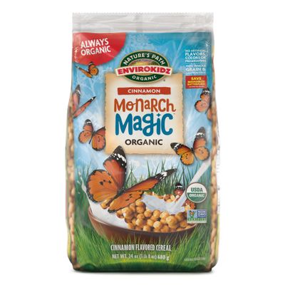 EnviroKidz Organic Monarch Magic Cereal, 24 oz (Pack of 1), Cinnamon, Gluten Free, Non-GMO, by Nature&#39;s Path