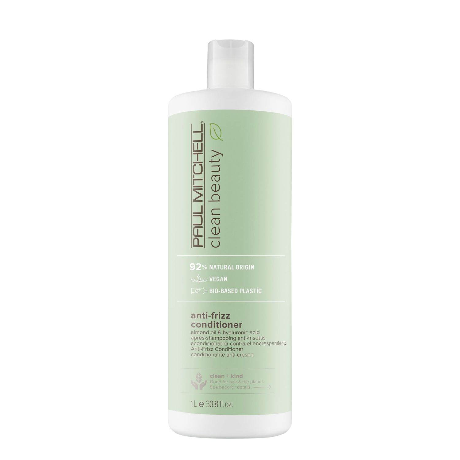 Paul Mitchell Clean Beauty Anti-Frizz Conditioner, Ultra-Rich Formula, Improves Elasticity, For Textured, Frizz-Prone Hair