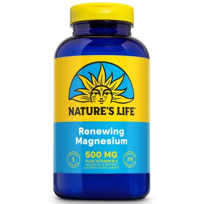 Nature s Life Renewing Magnesium 500 mg - Magnesium Citrate, Magnesium Malate, Magnesium Oxide Plus Vitamin B-6 - Muscles and Nerves Support - Lab Verified - 275 Servings, 275 VegCaps