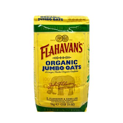 Flahavan&#39;s Organic Jumbo Oats A Larger, Thicker Organic Oatflake Trusted For Over 200 Years 2.2 Lbs (1kg)
