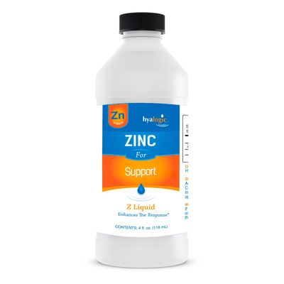 Hyalogic Liquid Zinc Supplement for Immune Support (4 Oz) - Daily Mineral Support Enhanced wHyaluronic Acid for Hydration - Immune Zinc Liquid for Men and Women - Gluten Free, Cruelty Free