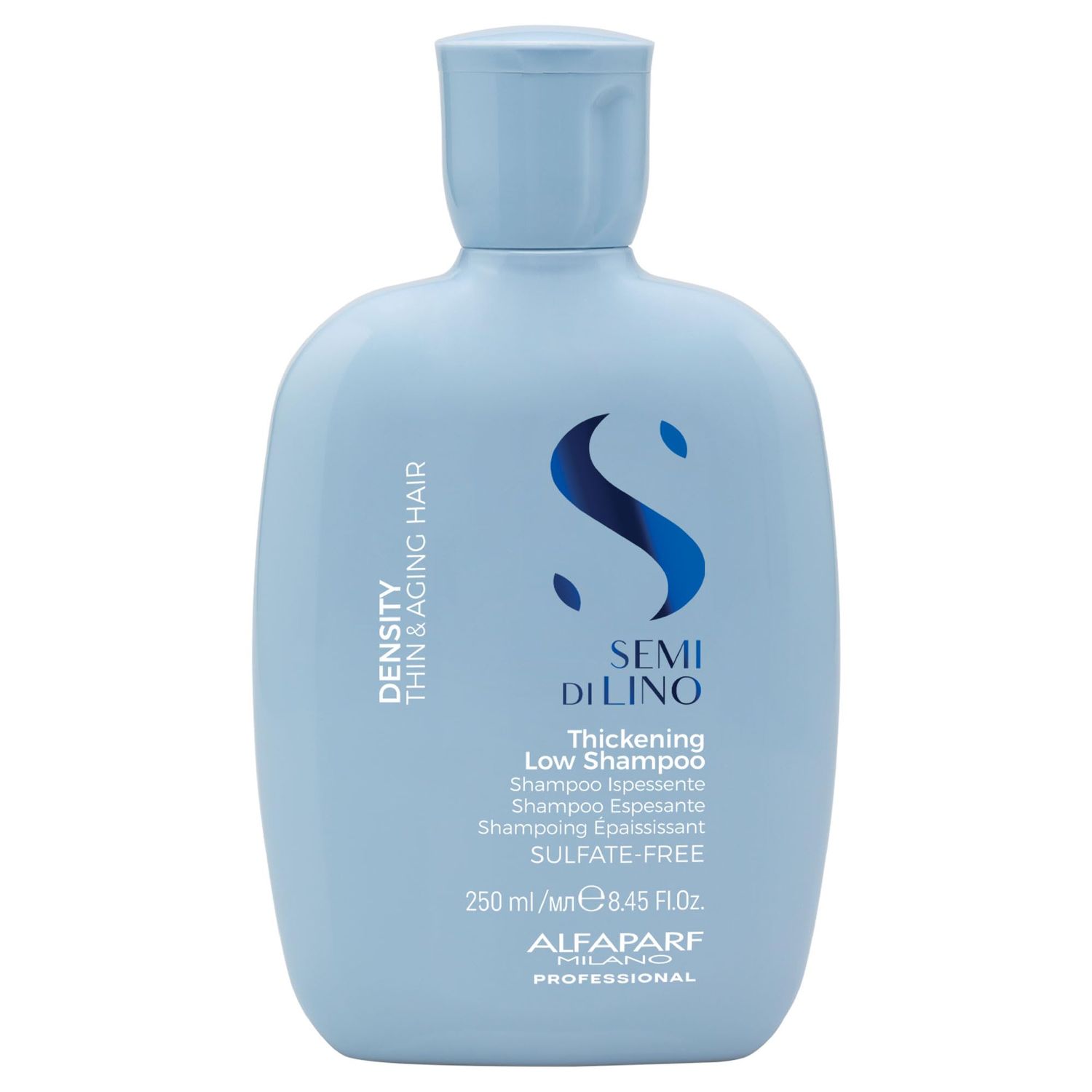 Alfaparf Milano Semi Di Lino Density Shampoo - Sulfate-Free Hair Thickening Shampoo - Gentle Cleansing Shampoo with Filler Complex - Protects Hydrates for Long-Lasting Color