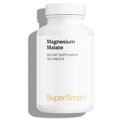SuperSmart - Magnesium Malate 2400mg per Day (Highly Bioavailable) - Superior Mineral - Magnesium Malic Acid Supplement Non-GMO Gluten Free - 120 Tablets