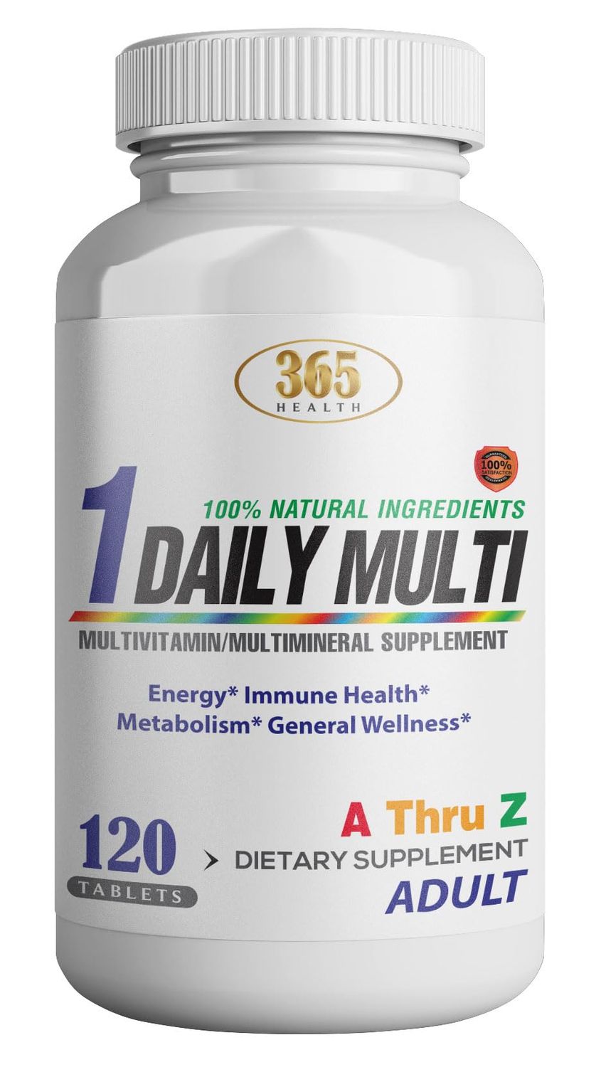 Multivitamin, Multimineral Supplement wAntioxidants, Zinc, Vitamin D3 B Vitamins, Gluten Free, Non-GMO Ingredients - (120 Count) 365 Health