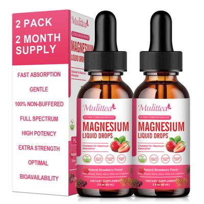 Magnesium Glycinate Liquid, High Potency Magnesium Glycinate, Citrate, Sugar Free Vegan Non-GMO Complex Supplement Promotes Nerv,Relaxation,Muscle,Sleep Support