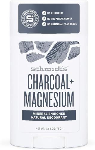 Schmidt&#39;s Aluminum Free Natural Deodorant for Women and Men, Charcoal Magnesium with 24 Hour Odor Protection, Certified Natural, Vegan, Cruelty Free, 1.7 Oz (Pack of 2)