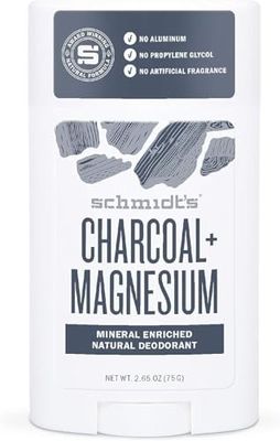 Schmidt&#39;s Aluminum Free Natural Deodorant for Women and Men, Charcoal Magnesium with 24 Hour Odor Protection, Certified Natural, Vegan, Cruelty Free, 1.7 Oz (Pack of 2)