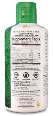 Tropical Oasis Liquid Calcium Magnesium Promotes Strong Bones Healthy Teeth 98 Max Absorption 32 Fl Oz, 64 Serv