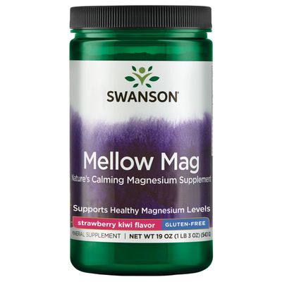 Swanson Mellow Mag - Strawberry Kiwi Flavor 330 mg 19 oz Pwdr