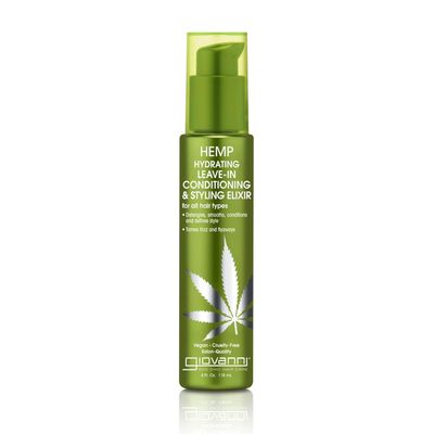 GIOVANNI Hemp Hydrating Leave-In Conditioning Styling Elixir- Hemp Seed Oil, Aloe Vera, Frankincense, Helps Detangle Hair, No Parabens, Color Safe, For All Hair Types - 4 oz (1 Pack)