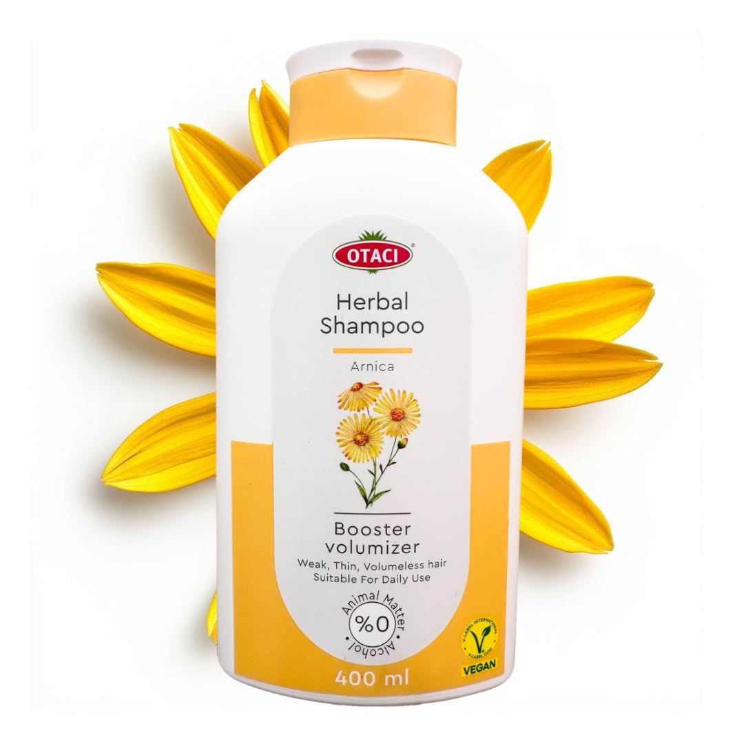 OTACI Herbal Strengthening and Volumizing Shampoo with Arnica, Everyday Use For Weak, Fine, and Flat Hair, Horsetail, Ginseng, Provitamin B5, No Paraben, No Silicon, No Alcohol 13.5 Fl Oz