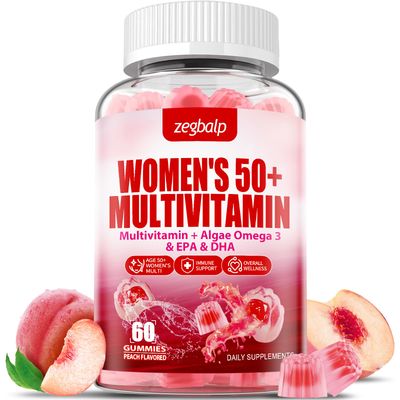 Sugar-Free Womens Multivitamin 50 Plus Gummies With Calcium, Magnesium, Zinc, Vitamin A, C, D3, E, K2, B Complex, Folate, Biotin - Multi Vitamins Minerals For Skin, Energy, Eye, Immune Support