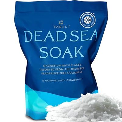 Yareli Magnesium Flakes, 15lb, Dead Sea Bath Foot Soak, Alternative to Epsom Salt with Over 800,000mg of Magnesium Chloride Per Bag