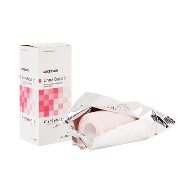McKesson Unna Boot with Zinc Oxide and Calamine, Non-Sterile, 4 in x 10 yd, 1 Roll