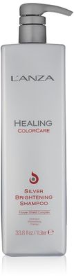 L ANZA Healing ColorCare Silver Brightening Shampoo, for Silver, Gray, White, Blonde Highlighted Hair - Boosts Shine and Brightness while Healing, Controls Unwanted Warm Tones (33.8 Fl Oz)