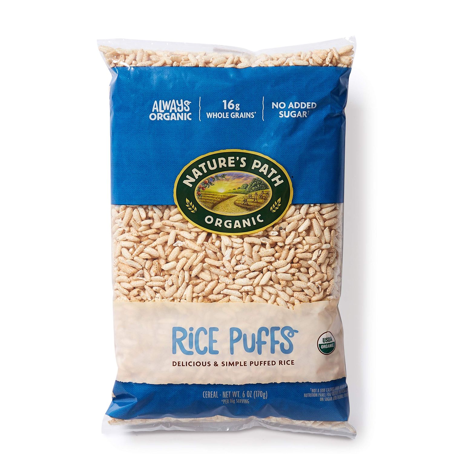 Nature s Path Rice Puffs Cereal, Healthy, Organic, Gluten-Free, Low-Sugar, 6 Ounce Bag